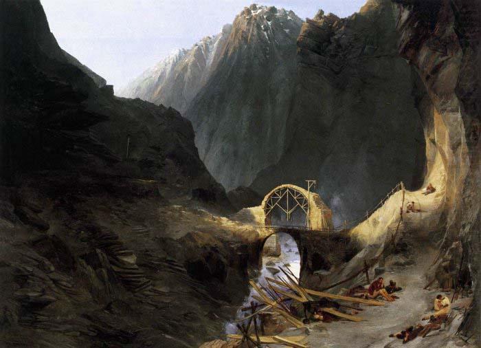 Karl Blechen Building the Devil's Bridge china oil painting image